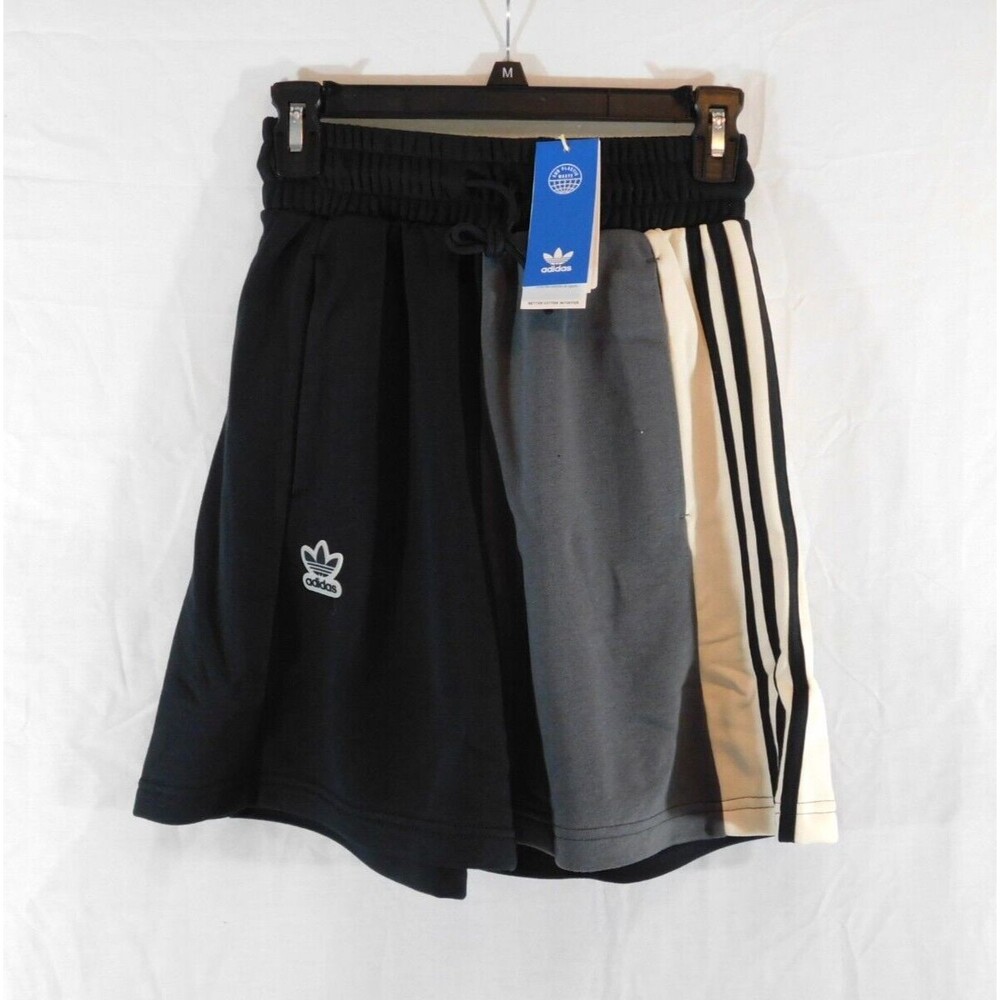 Adidas Originals 3 Stripe French Terry Shorts  1 Pockets sz XL Black Colorblock